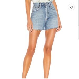 • Agolde • Women’s High Rise Jean Shorts Cut Off  Blue
Button Fly  30